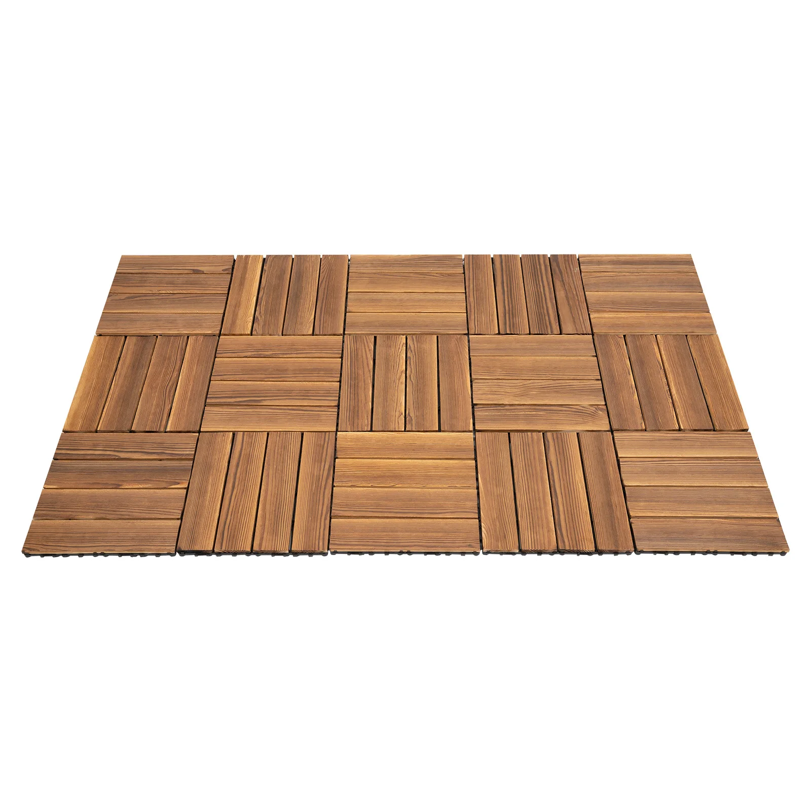 Dalles De Terrasse Composites Emboîtables 12x12 Pouces - Marron Foncé - Lot De 9 - 9 Pieds Carrés