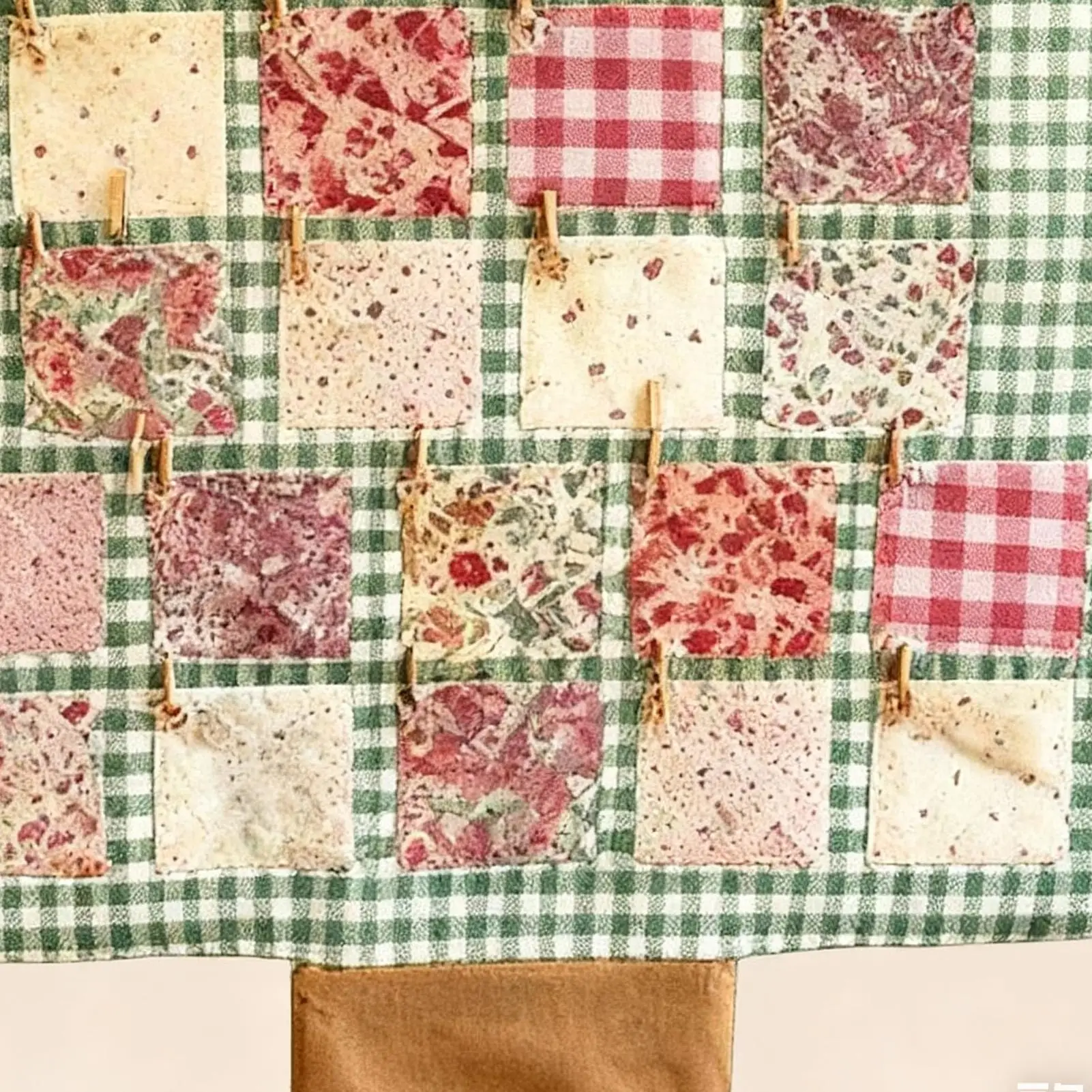 Christmas Calendar Christmas Tree 24-Days Home Decor Handmade Countdown With 24 Pockets For Living Room Hallway Bedroom Office