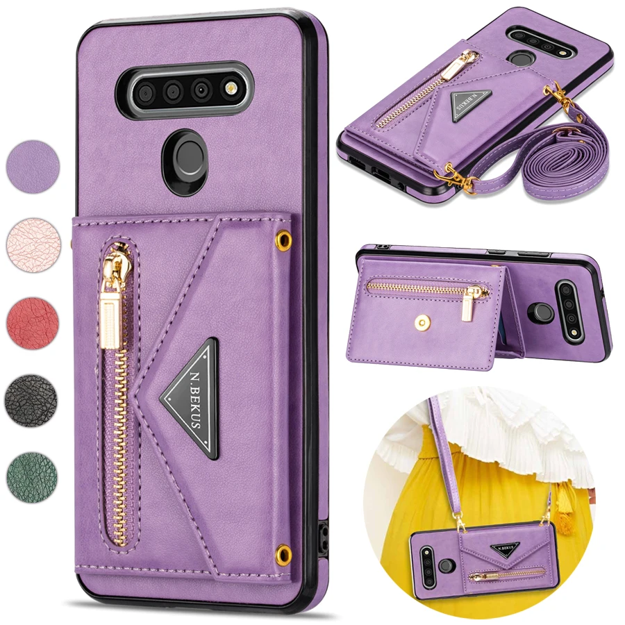 

Wallet Side Card With/Lanyard Leather Case For LG Stylo 6 Cover Case For LG Stylo 6 Drop Protection Case Stylo 6 Stand Function