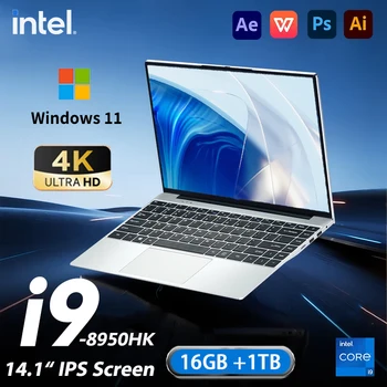 Laptop Intel Core i9-8950HK 16 GB di RAM 2 TB SSD laptop 1920 * 1080 Computer portatile i9-8950hk laptop da ufficio da 14,1 pollici