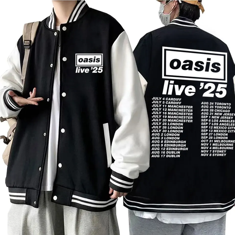 The Oasis Live '25 Tour 2025 Baseball Uniform Jacket Harajuku