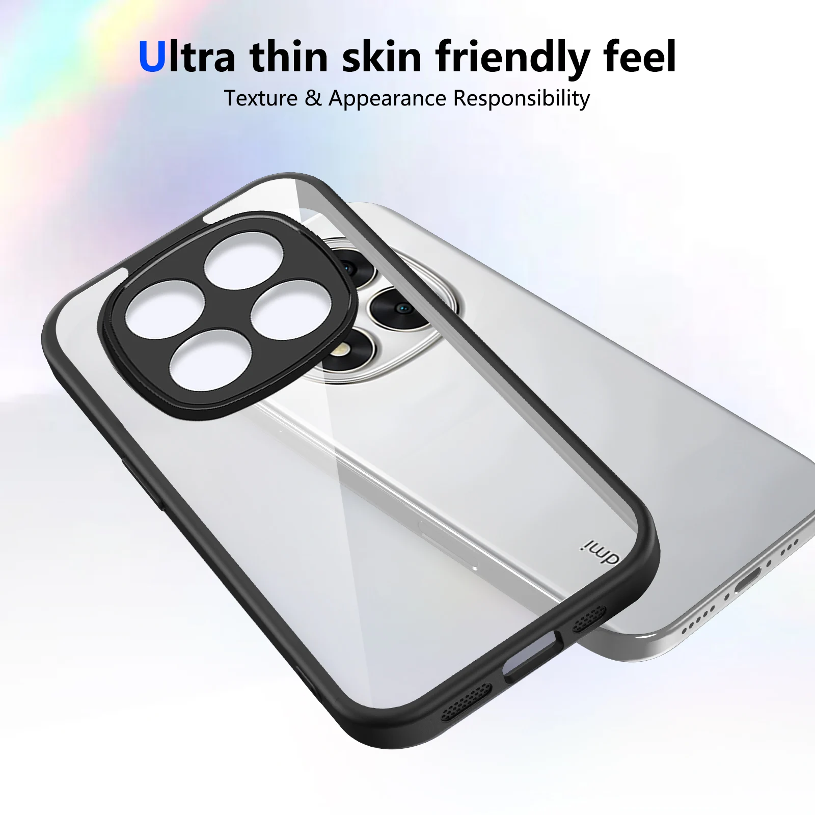 Enhanced Protective Clear Matte Silicon Bumper Phone Case with Air Cushion Technology