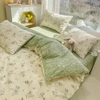 Ensemble de housse de couette 100% coton à fleurs, housse de couette Double peau, housse de couverture, ensemble de literie, taille personnalisée, sans draps 1