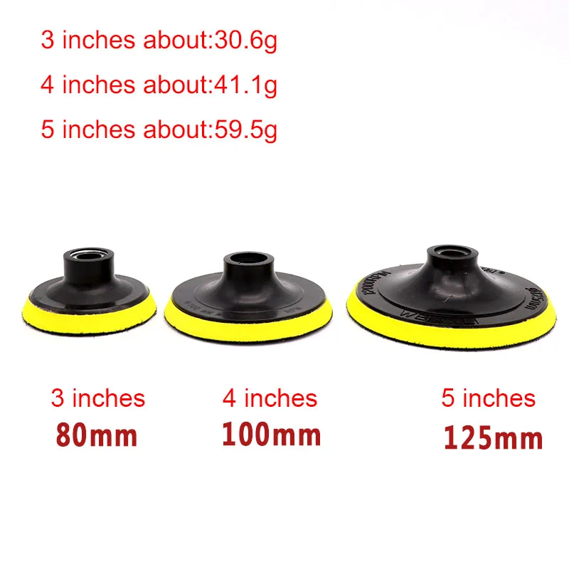 Car Backing Plate Pad Hook Loop Polishing ing Disc Sandpaper Self-adhesive Abrasive Tools Electric Grinder 8MM Shank Sander