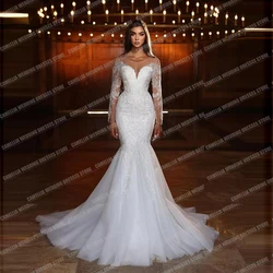 Luxury Mermaid Wedding Dresses For Women Sweetheart Off Shoulder Lace Appliques Formal Elegant Beach Party Bridal Gowns Vestidos