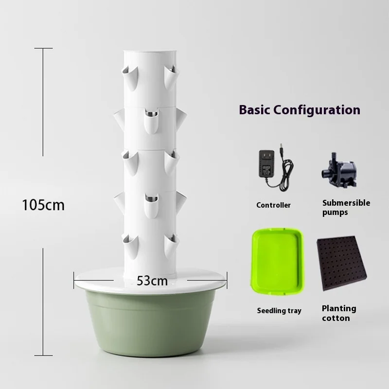 smart vertical hydroponic tower home vegetable growing system