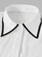 Women's fashion tie lapel design casual long-sleeved shirt - Image 4