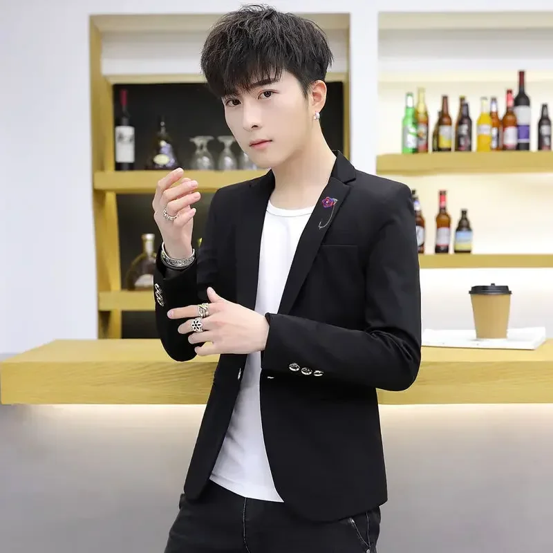 thumbnail image 1 of Trajes y blazers de gran tamaño para hombre, abrigos negros de talla grande, chaquetas de fiesta para hombre, ropa clásica de primavera de alta calidad, estilo coreano, 1 of 5