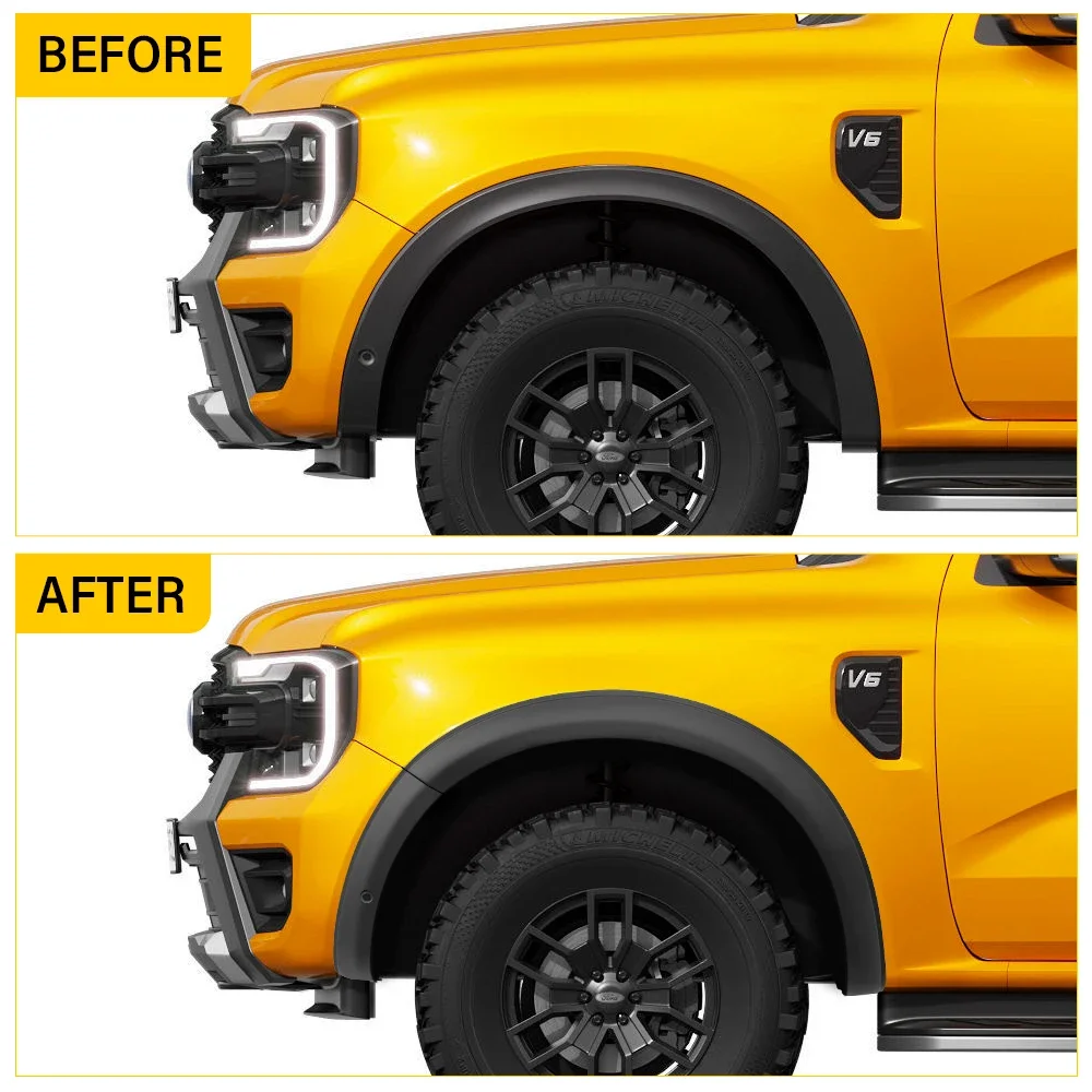 Matte Black Fender Flares Für Ford Ranger T9 2022 2023 + Next Gen V6  Wildtrak Rad Bögen Protector Doppel Kabine 4X4 Auto Produkt - AliExpress