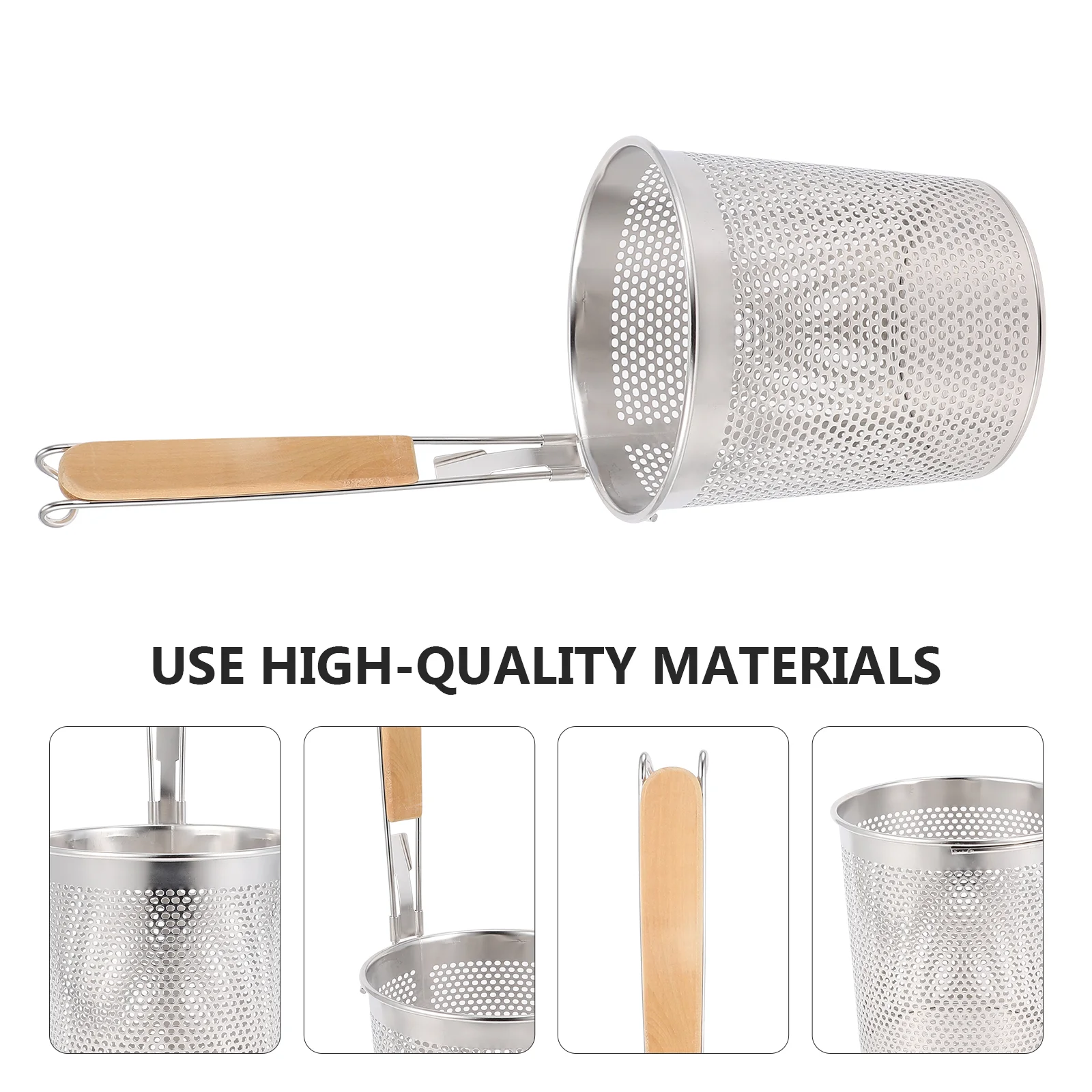 

Kitchen Handle Sieve Colander for Food Stainless Steel Wire Fine Mesh Sieve Oil Strainer Noodle Colander Kitchen Sifter