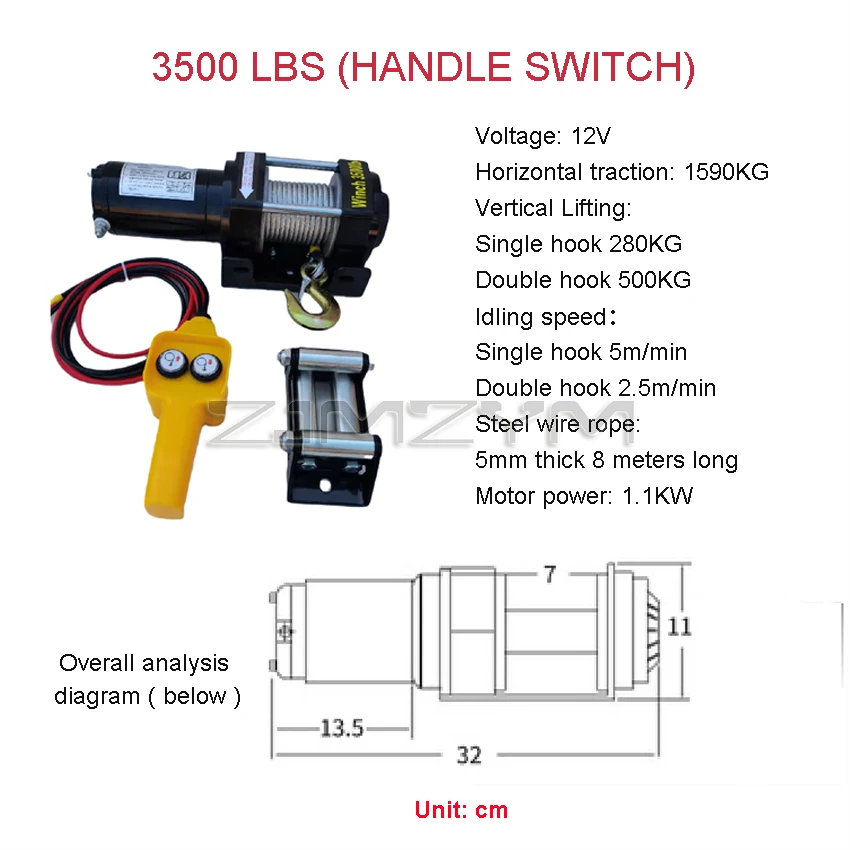 Cabrestante eléctrico portátil de 220V, 500KG y 7,6 M, con control remoto  inalámbrico, bloque de tracción, Elevalunas eléctrico, Envío Gratis -  AliExpress