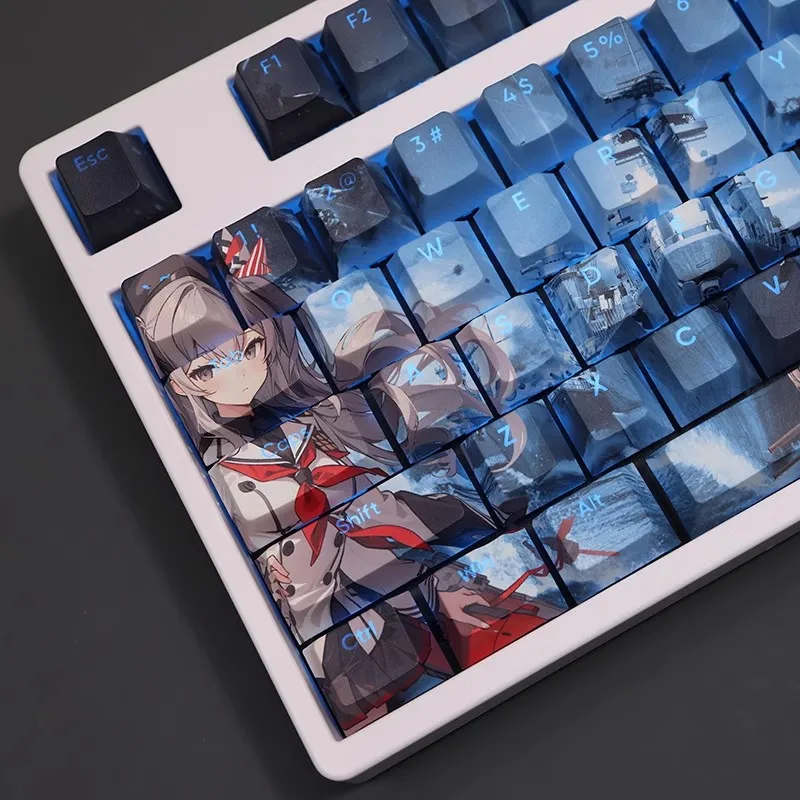 Anime Gaming Keycaps Grupo Coleção Kantai Kashima Keycap Pbt Dye Subbed Teclado Retroiluminado 61 87 104 108 Layout - Imagem 5