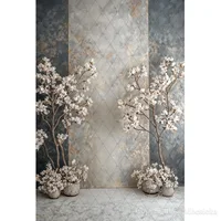 ฉากหลังถ่ายภาพศิลปะสำหรับคุณแม่ตั้งครรภ์ Mocsicka สีเบจ วินเทจ ตกแต่งผนังด้วยดอกไม้และต้นไม้ ฉากหลังสำหรับถ่ายภาพเด็กแรกเกิดในสตูดิโอ 3