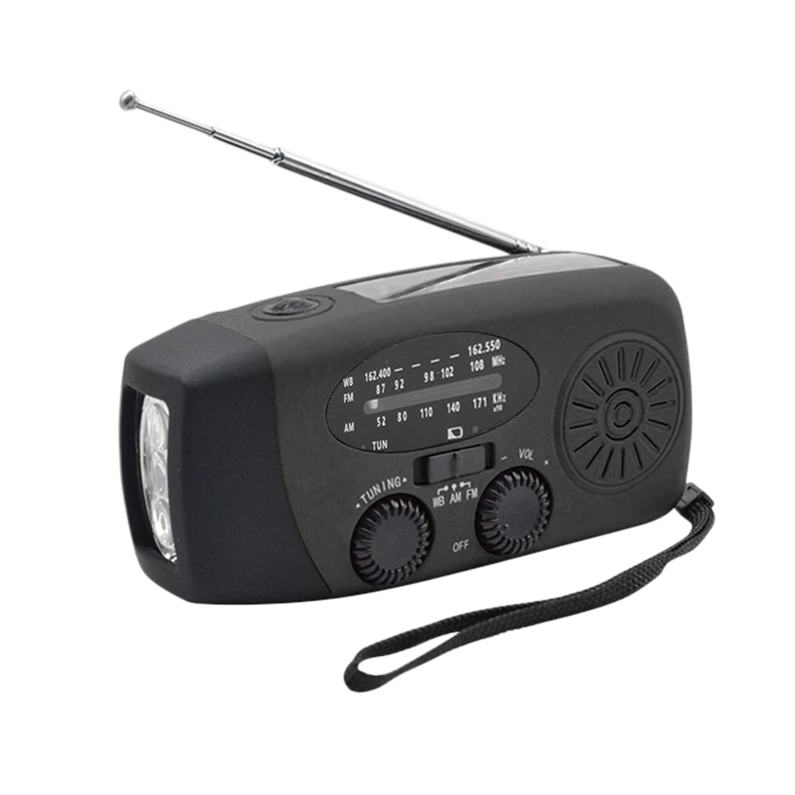 Portable Radio Solaire, FM/AM Petite Radio D'urgence Avec 2000mAh Batterie Rechargeable Manivelle Lampe De Poche Led Ideale Pour Urgences Exterieur 95929306