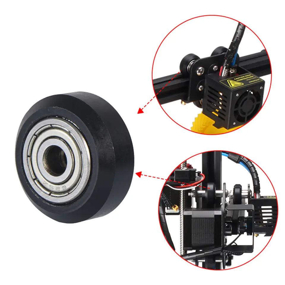 12 PCS POM Pulley V-slot Linear Rail Ball Bearing 3D Printer Parts CNC Clear Polycarbonate V Wheel Plastic Wheel image 4