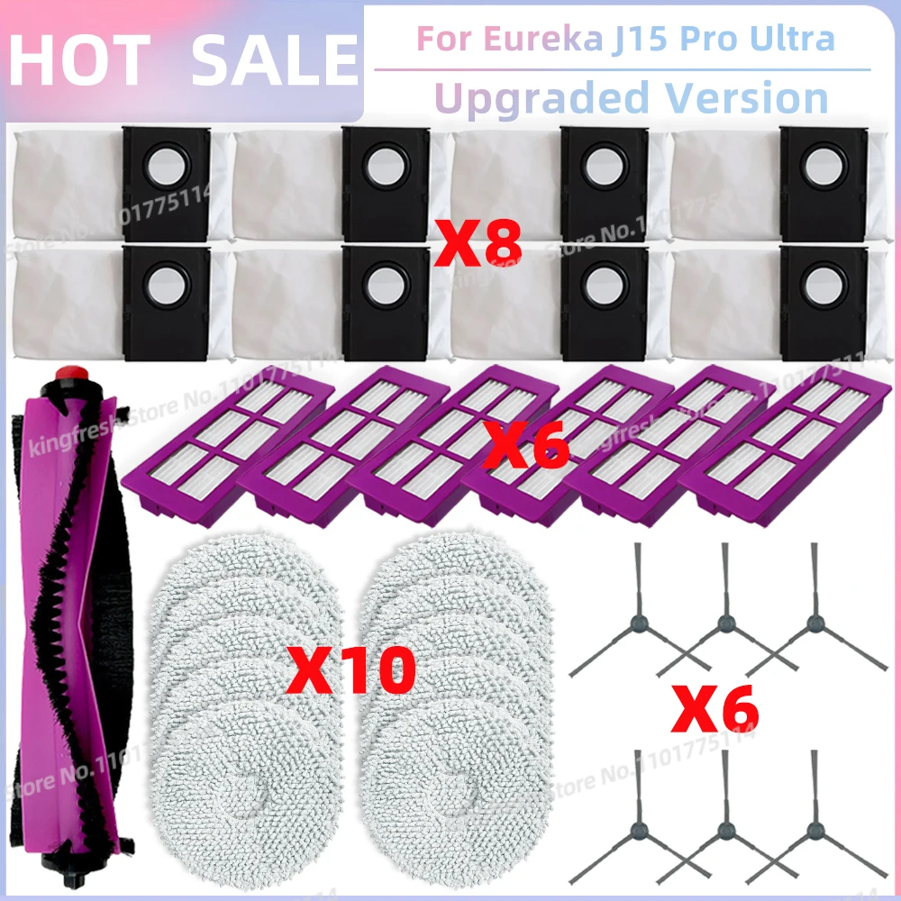 Lot De 6 Brosses Latérales De Rechange Pour Robot Aspirateur Eureka J15 / Evo Ultra - Nettoyage Coins Et Bords