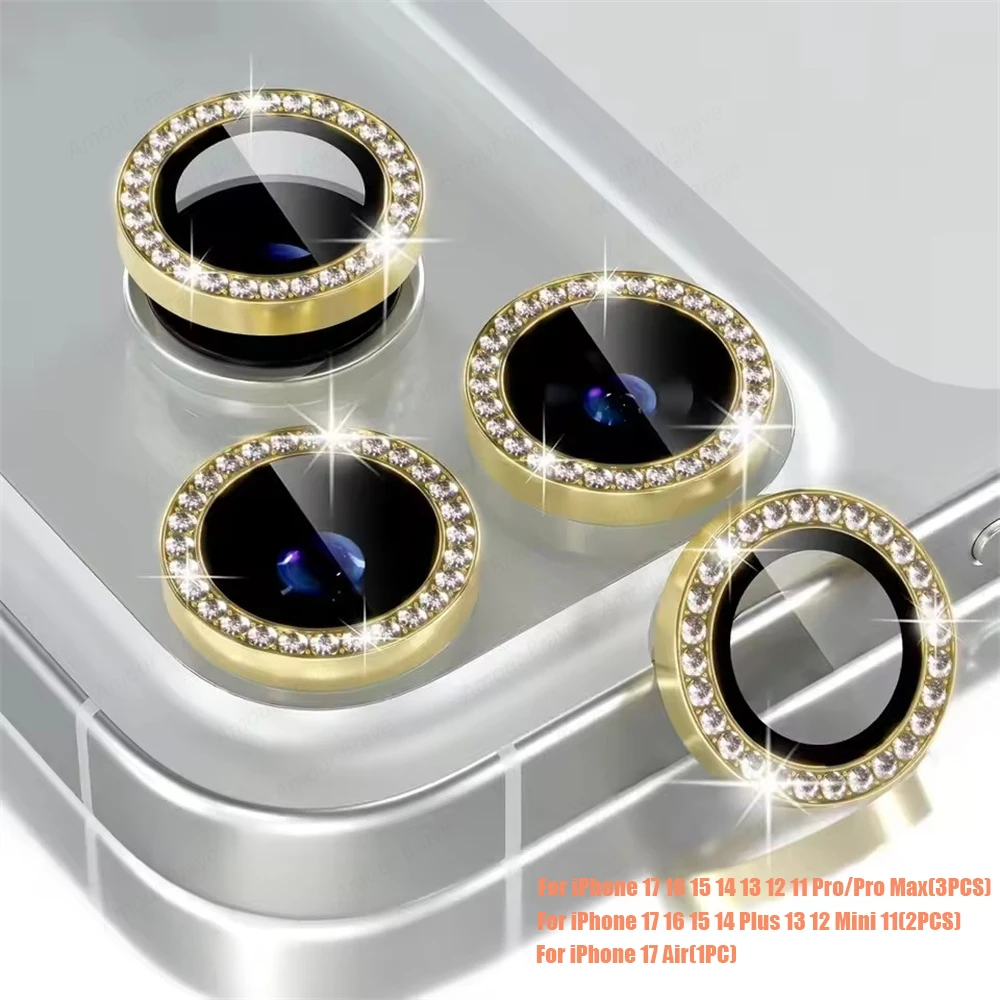 Diamond Glitter Camera Lens Protector with Metal Ring