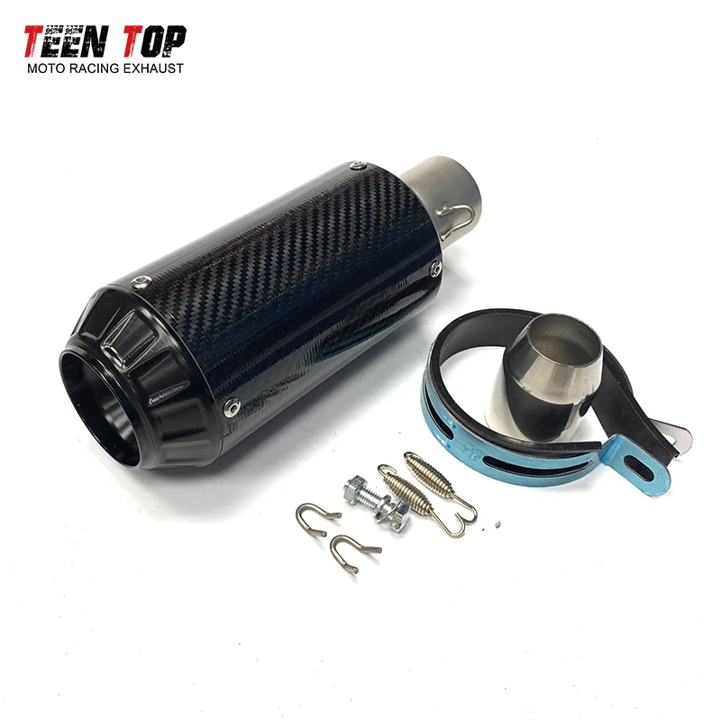 Universal Motorcycle Exhaust System 51mm Carbon Fiber Muffler Tornado 302R Leoncino BJ500 502C Pitbike Moto R1 R6 Ninjia250 Tube - Image 2