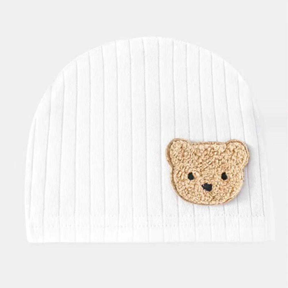 Baby Girl Hats Cotton Solid Color Cute Decoration Spring Summer Autumn Newborn Baby Bonnets 0 3 Months Hospital Baby Boy Caps 2