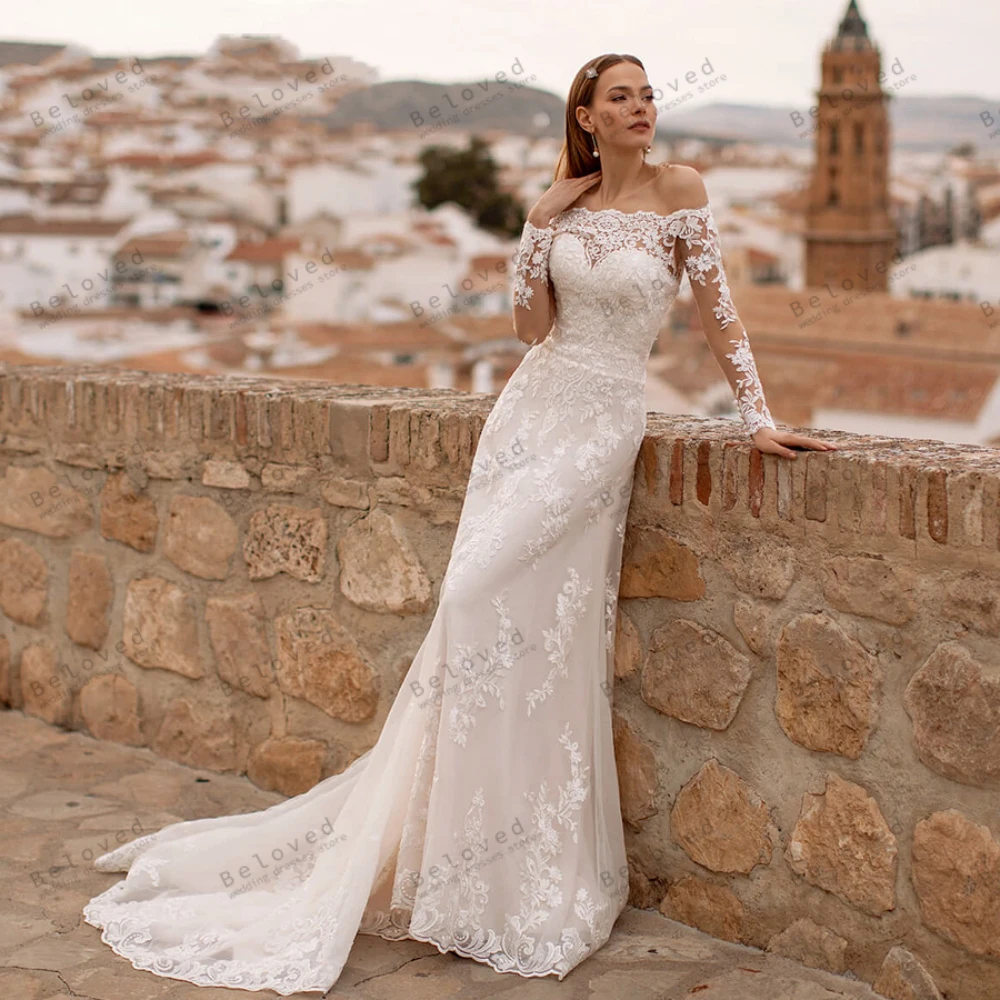 Gorgeous Wedding Dresses Vintage Bridal Gowns Lace Appliques Full Sleeves Robes For Formal Party Vestidos De Novia Customized 3