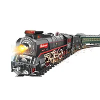 1:64 Retro Steam Rc Train Simulation High Speed Remote Control Train Parking Lot Children Boy Electric Track Toy Nostalgic Model 1