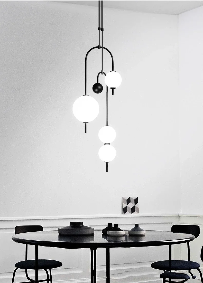 Description Picture 2 of itemNordic Glass Ball Chandelier Ceiling Suspension Pendant Lamp Hanging Light for Kitchen Island Living Dining Room