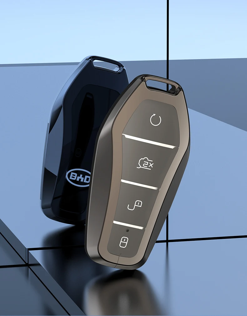 For BYD Atto 3 Yuan Plus 2022 2023 Car Aluminium Alloy Key Cover Protective Shell Case Buckle Modificated Auto Accessories