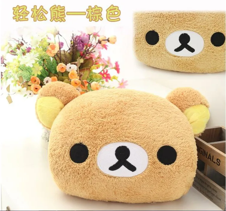 1pc 30cm Kawaii Rilakkuma Plush Toy Kiiroitori Chick Couple Pillow Teddy Bear Stuffed Doll Cushion Hand Warmer Winter Xmas Gift