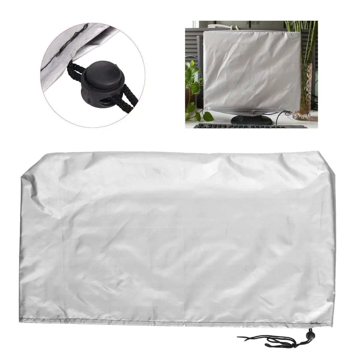 Tablet Computer Monitor Cover Home PC LCD TV Dust Waterproof Protective Cover Polyester Tape Drawstring 21 24 28 34 Inch computer monitor cover computer dust cover