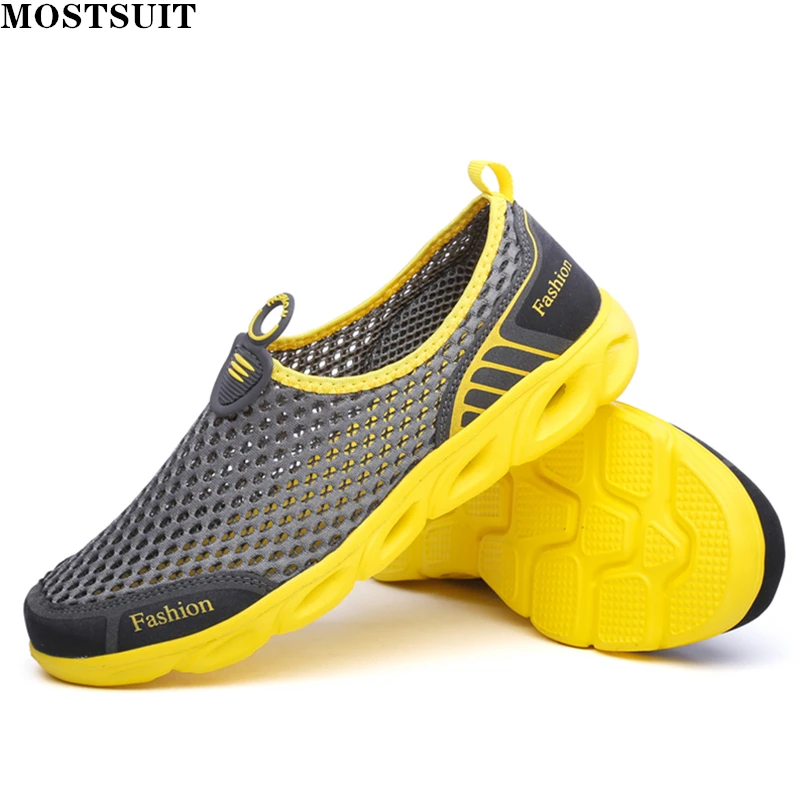 Summer Men Aqua Shoes Sneakers Fashion Light Breathable Quick-Dry Sandals Outdoor Beach Vacation Mesh Water Shoes Women Footwear women wedge heel hemp espadrilles beach sandals