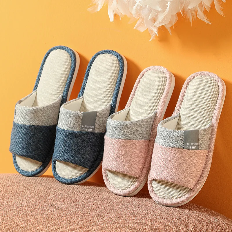 Hanf-Freizeitpantoffeln für Damen, flache Hausschuhe, Frühling/Sommer, luxuriöse Designer-Damenschuhe, modische Indoor-Slides, weiche Sohle, elegant