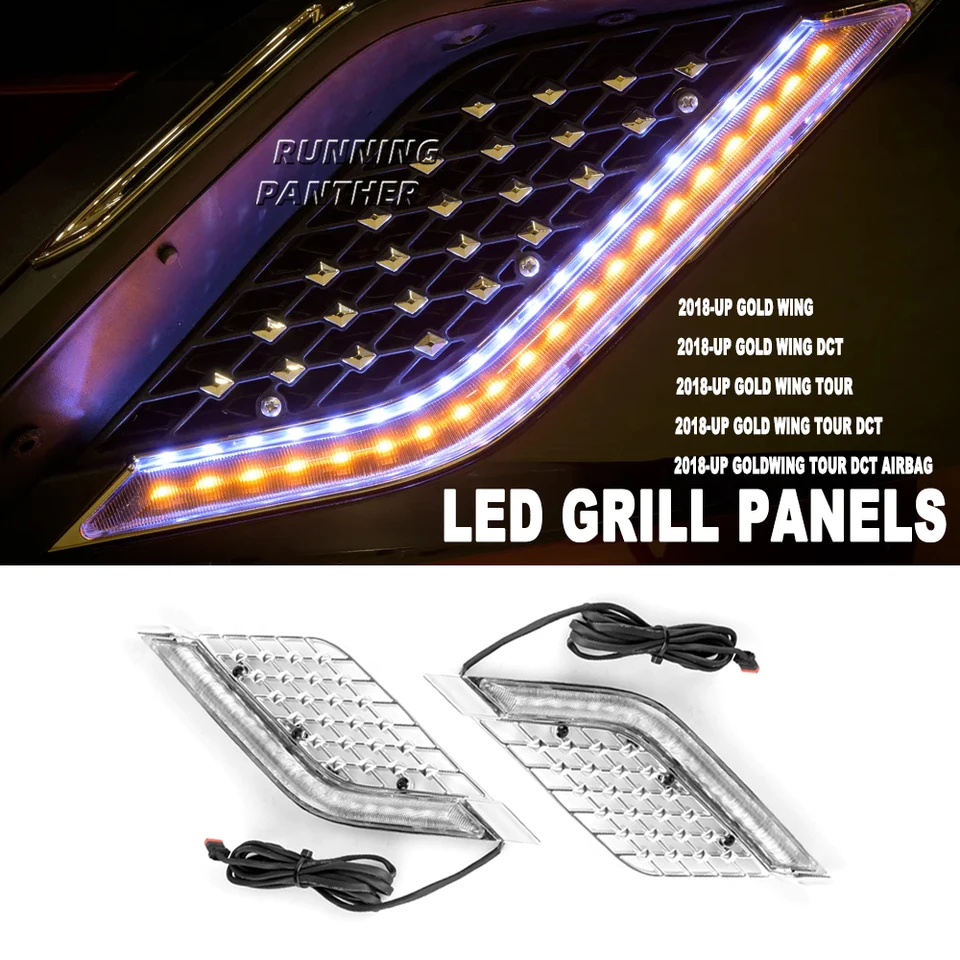 RUNNING PANTHER LED Radiator Grill Decorative Light – For Honda Goldwing GL1800 2018+ (Left & Right)