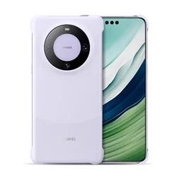 Premium PU Leather Magnetic Shockproof Phone Case - Solid Color Shell for Huawei Mate 60 Series (Purple)