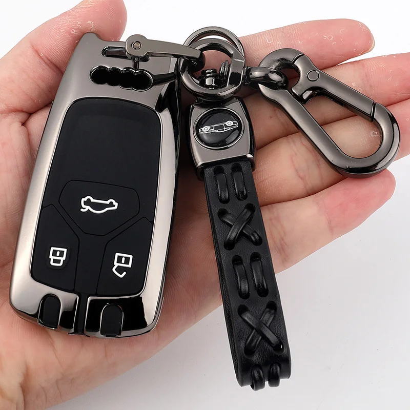 Custodia-per-chiave-a-distanza-per-auto-in-lega-di-zinco-Shell-per-Audi-A4-B9.jpg Custodia per chiave a distanza per auto in lega di zinco Shell per Audi A4 B9 A5 A6L A6 S4 S5 S7 8W Q7 4M Q5 TT TTS RS Coupe accessori per lo Styling - Custodia per chiave a distanza per auto in lega di zinco Shell per Audi A4 B9