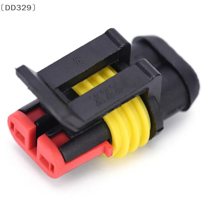 〔DD329〕5pcs 2Pin Car Waterproof Electrical Connector Plug With Wire AWG Marine Flame Retardant  Automotive Electrical Connector