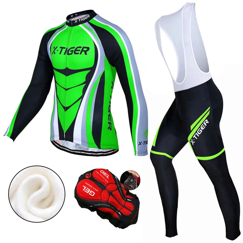 X-Tiger XM-ZBT-005 Winter Thermal Fleece Cycling Jersey Set