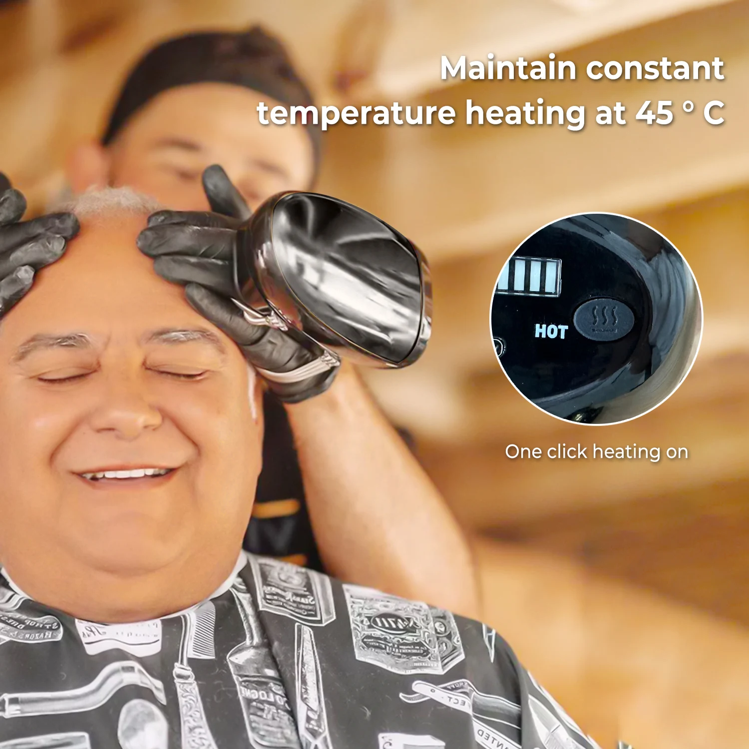 Masajeador de vibración profesional, barbería, masajeador de calor