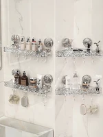 Bathroom Storage Rack Transparent Light Luxury Wall Mounted Non Perforated Strong Suction Cup Bathroom Storage Rack 2