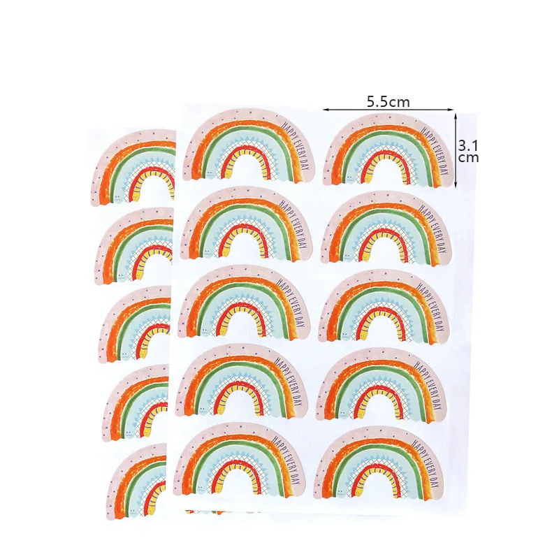 Decorative Stickers DIY Scrapbooking Accessories Thank You Stickers Rainbow Stickers Happy Birthday Thank You Label DIY Cookie Bags Seal Labels Happy Every Day Sticker Paper Decor 5.5cm 100pcs