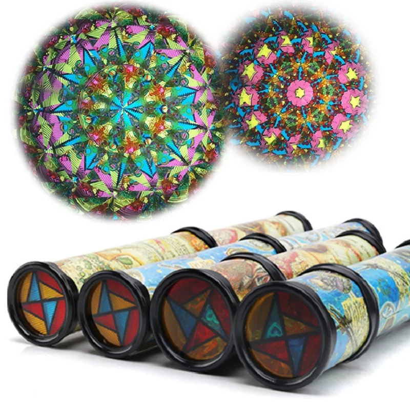 Children Toys Optical Prism 2PCS Scalable Rotating Kaleidoscopes Extended Rotation Adjustable Fancy Colored World Baby Toy Children Autism Kid Toy