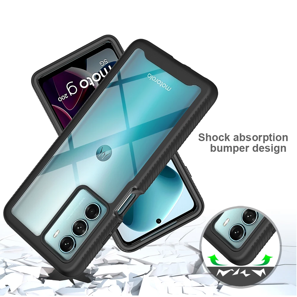 Dfjhure Motorola Moto G30 Moto G10 Case Built-in Screen Protector Full Body Shockproof