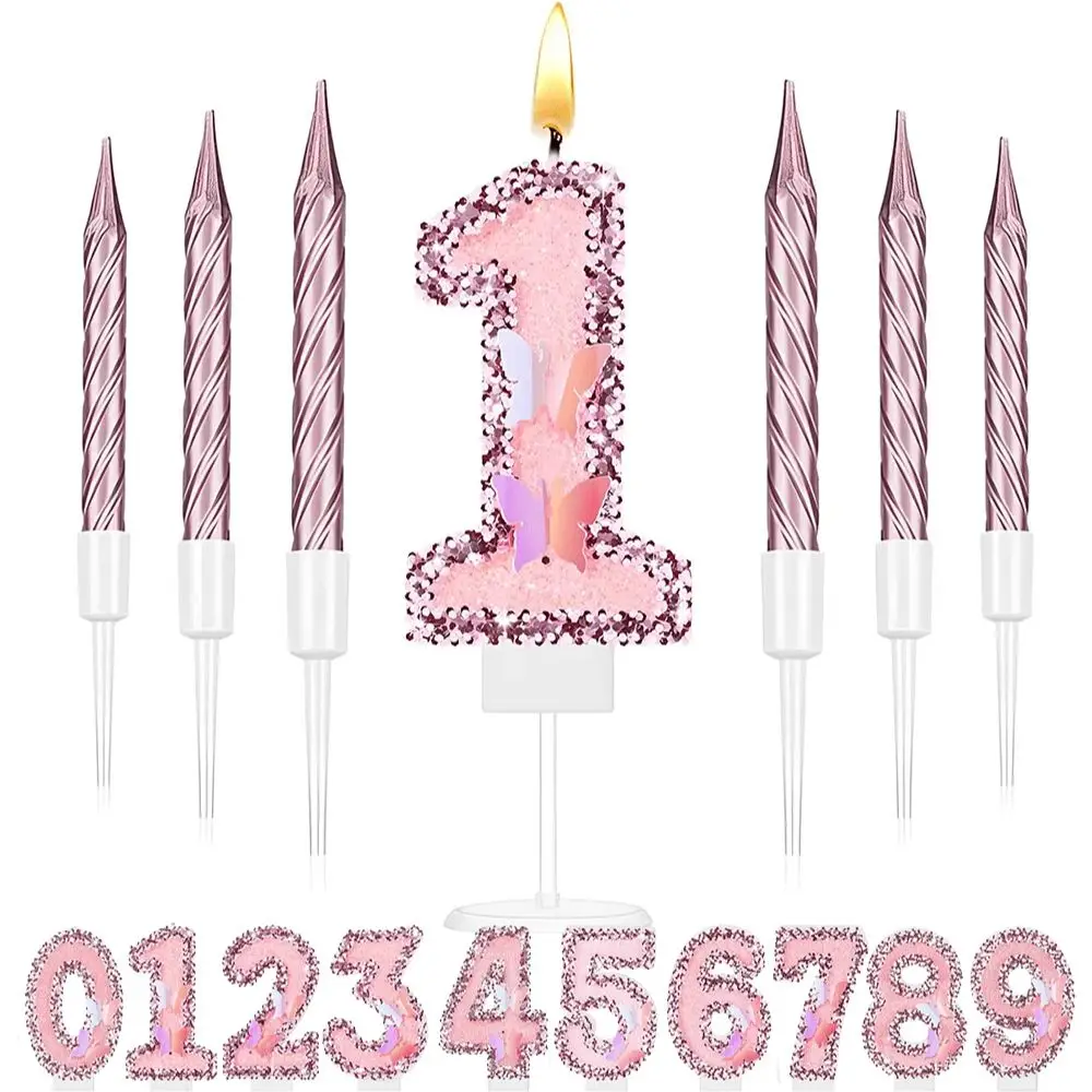 Candelina Candela Numero 6 Compleanno Bianca Bordo Rosso Candeline Torta Party