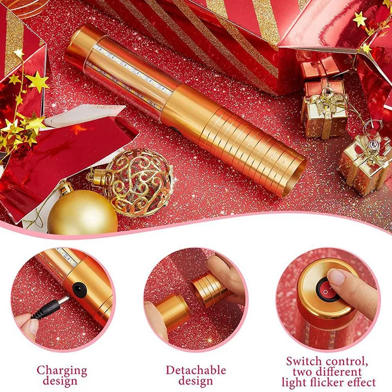4 Pcs LED Strobe Baton Light LED Bottle Service Light Reusable LED Light Champagne Bottle Handheld Light Gold,US Plu