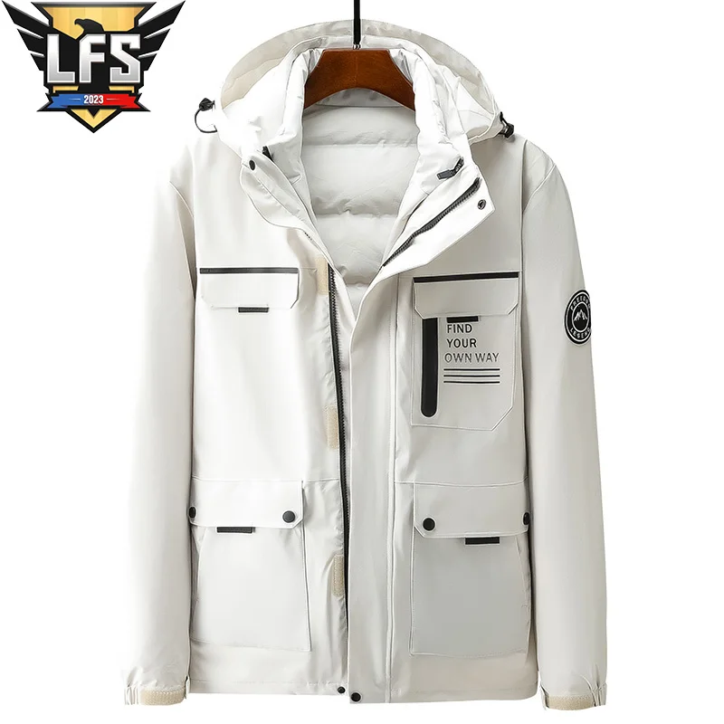 

Пуховик зимний уличный 3 в 1, на молнии, с капюшоном