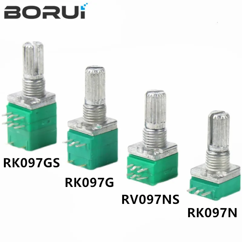 Lot De 5 Potentiomètres étanches RV097NS - Plusieurs Valeurs De Résistance, 5 Broches, Pour électronique