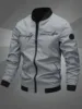 Trendy men's alphabet embroidered bomber jacket - stylish design, versatile casual style 1