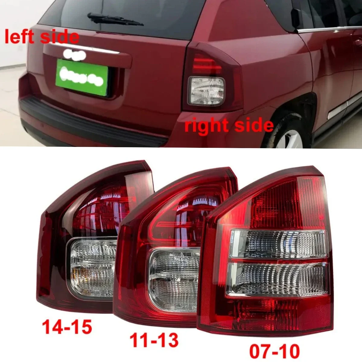 

For Jeep Compass 2011 2012 2013 Replacement Rear Taillight Assembly Housing Brake Light Reversing Lamp 1pcs