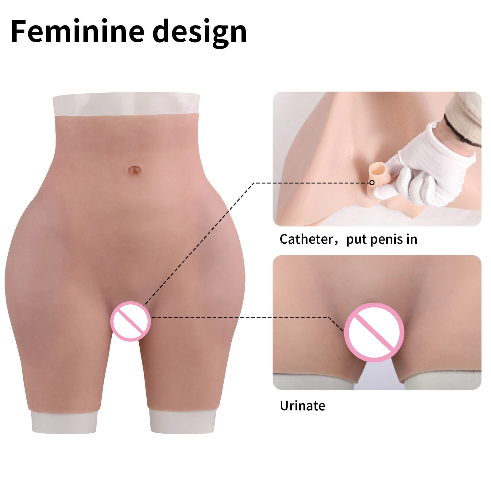 Ottava Vagina finta per Crossdresser Transgender Shemale intimo falso figa  pantaloni in Silicone maschio a femmina figa coccinella natica