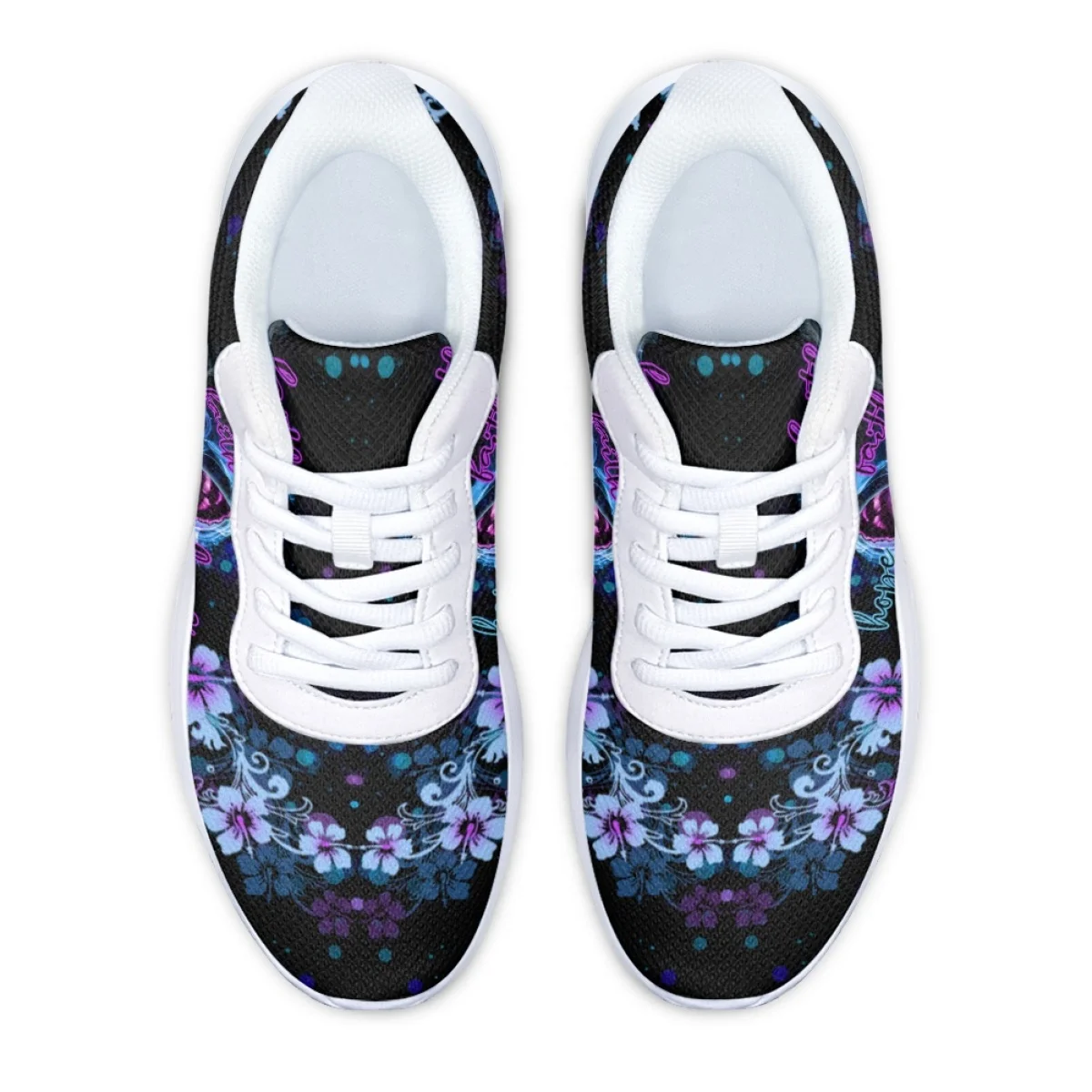 Faith and Hope Love Pattern Women Sneakers Wear-resistant Cozy Outdoor Running Shoes Lightweight Breathable Walking Shoe Adult