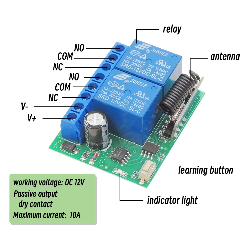 りもこん ワイヤレスリモコン12V,24V,433m,DCモーター用,無段階スイッチ
